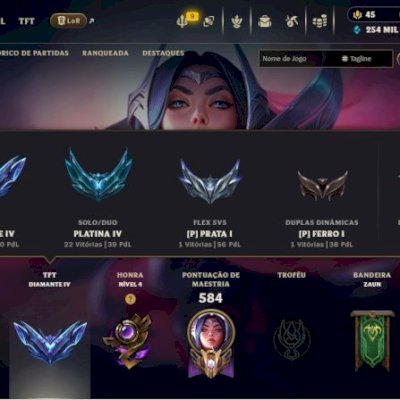 CONTA LVL 545 | ALL CHAMP | 88 SKINS | PLAT IV | TFT DIAMANTE IV 