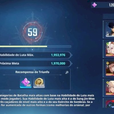 CONTA MID GAME SOLO LEVELING MUITO BOAdiamante