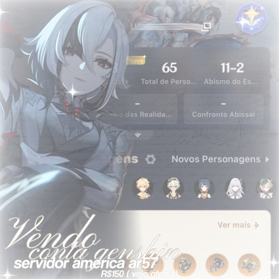 Conta genshin Ar57 mais d 10 t5