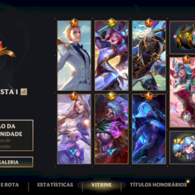 CONTA PREMIUM MAIN ADC 250 SKINS , FULL HERÓIS CONTA TOP 