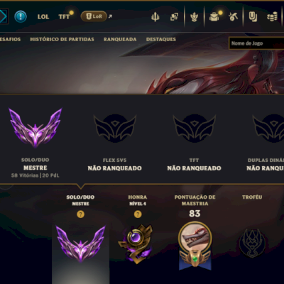 Mestre com 110 Champs e 9 Skins +21 Fragmentos 