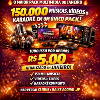 Pack com 150 mil músicas  atualizadas 2026