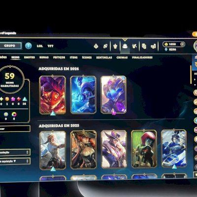 Conta smurf, Campeões:105 , Skin:59 , Nivel:70 ,RP:1050 , EA:8296 , TFT:Platina