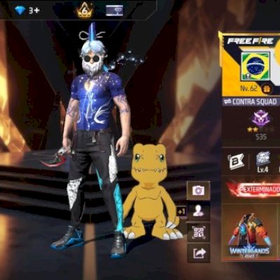 Conta free fire, lv62 prime 7, angelical 🟡🔵