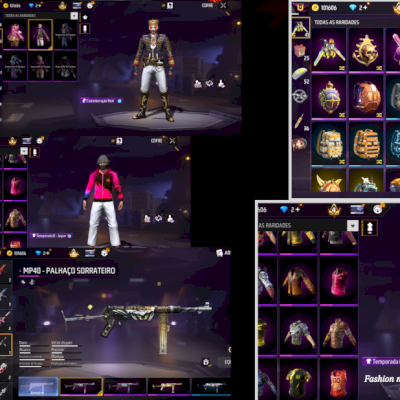 Conta com passes 4, 5, 9, 11, entre outros, camisas de mestre 8,9,10, skins rara