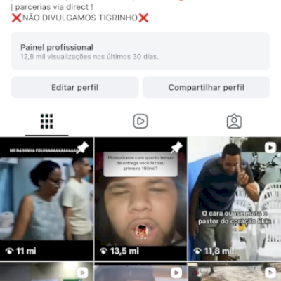 Conta de Instagram com quase 35k e mais de 10milhoes de visualizações 