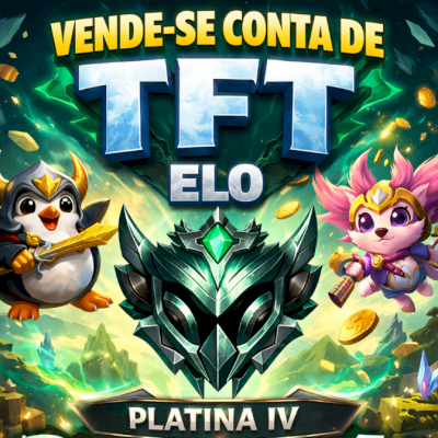 CONTA TFT PLATINA 4 COM  SKIN GALIO GUARDIAO DAS TREVAS 