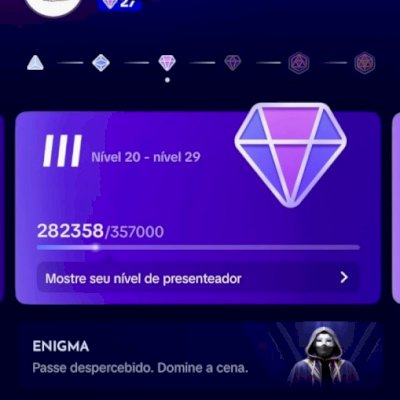 Conta nível 27 de presenteador 