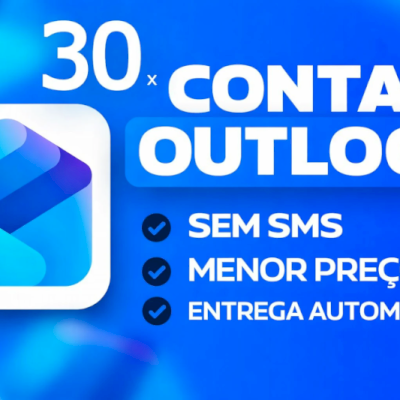 30X Contas Outlook/Hotmail 📧 | Sem Sms ✅ | Entrega Imediata