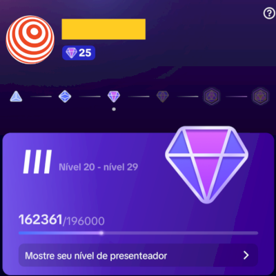 Conta Tik Tok nível 25 presenteador 