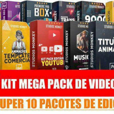 KIT MEGA PACK DE VÍDEO 4.0 - SUPER 10 PACOTES DE EDIÇÃO 