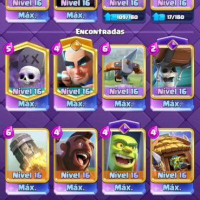Conta clash royale com todas as cartas nível 15 e 40 nível 16 e todas as evos 