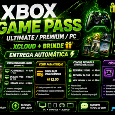 🔥 XBOX GAME PASS ULTIMATE / PREMIUM / PC 🎮 XCLOUD + BRINDE ⚡ 