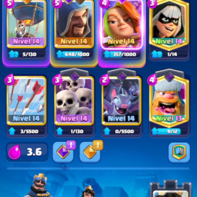 Conta lvl 42, Apenas 1 carta faltante, 9400 Troféus 