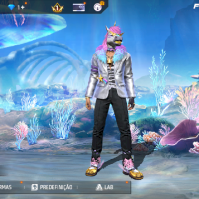 Conta free fire com skin unicórnio 🦄 com gmail 