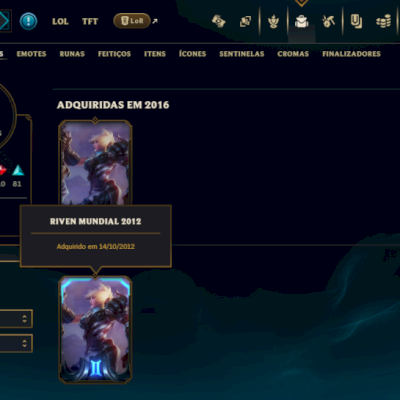 CONTA COM RIVEN 2012 ORIGINAL FUL CHAMPION 