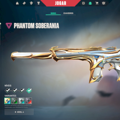 CONTA VALORANT COM SKIN DE PHANTOM SOBERANA + PLATINA 1 