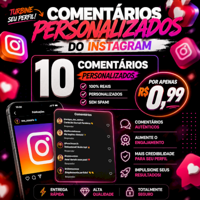 👑 COMENTÁRIOS PERSONALIZADOS DO INSTAGRAM | ✅️ O MAIS BARATO E SEGURO DO SITE!