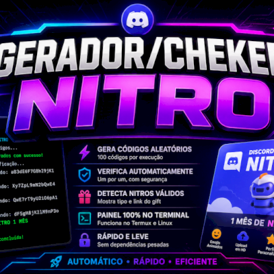 🚀 GERADOR/CHEKER NITRO DISCORD 🚀  