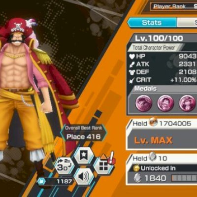 OPBR, RANK 97, 18 EX, 297 personagens 