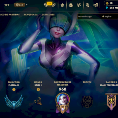 Conta League Of Legends - Todos os Campeões - 213 Skins - 261k de Essência Azul
