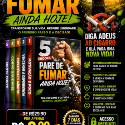 📚 5 EBOOKS COMPLETOS PARA AJUDAR VOCÊ A PARAR DE FUMAR AINDA HOJE! 🚭✨