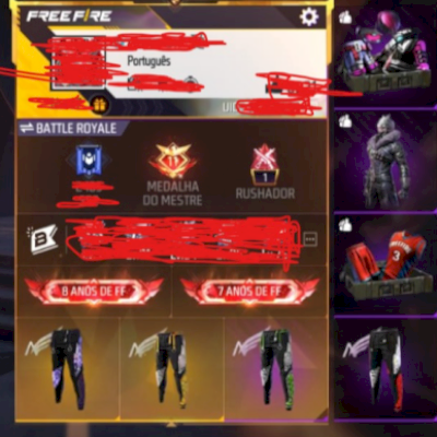 Conta de free fire 6 anjelicais 