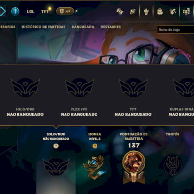 Unranked com 45 Champs e 13 Skins