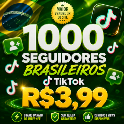 🇧🇷 100 SEGUIDORES BRASILEIROS TIKTOK R$3,99 | 👑 CURTIDAS/VIEWS | ✨ SEM QUEDA
