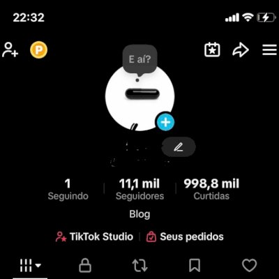 Conta tik tok 11.1k de seguidores 998k curtidas