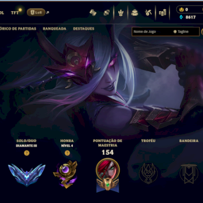 CONTA LEAGUE OF LEGENDS  DIAMANTE 3 / FULL ACESSO / SKIN KATARINA LUA SANGRENTA 