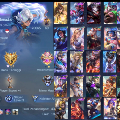 CONTA MOBILE LEGEND ZERADA - HERO: 124 / SKIN: 188
