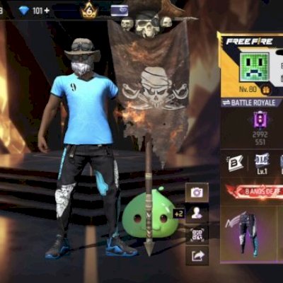 Conta Free Fire - LVL 80, UMP RUBY, PRIME 6, ANTIGA