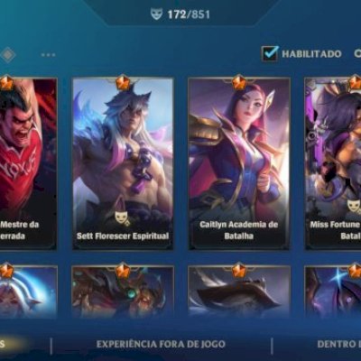 Conta com 36k de pontos de colecionador e 172 skin 19 lendária