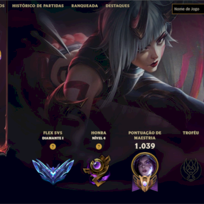    Conta LOL Diamante I | Level 834 | 258 Skins | Todos os Campeões | Full Acess