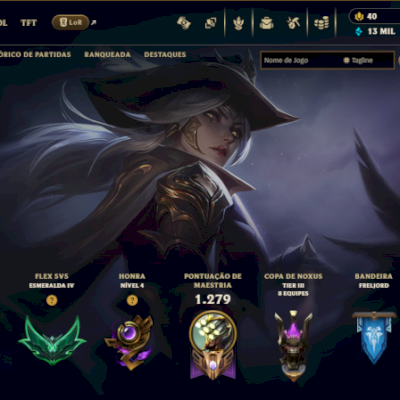 Conta Esmeralda 4, 608 skins sendo 5 ultimates, nível 1160