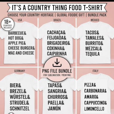 Download digital PNG camiseta + Para amantes da gastronomia | Mais de 18 paises