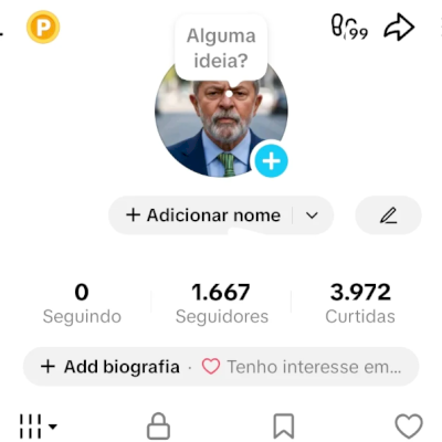 CONTA TIK TOK 1,6K E 3,9K DE CURTIDAS (CONTAS TIK TOK)