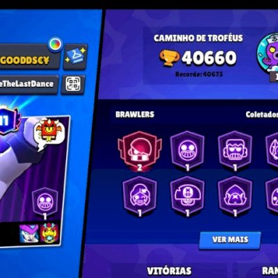 Conta de brawl stars com 40660 troféus  e 95 brawlers
