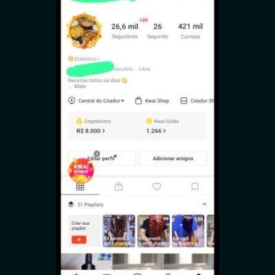 Vendo essa conta kwai 26,6k seguidores orgânico motivo da venda tou com outra 