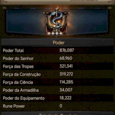 CONTA DE CLASH OF KINGS CASTELO 20 COM 22K DE GOLD