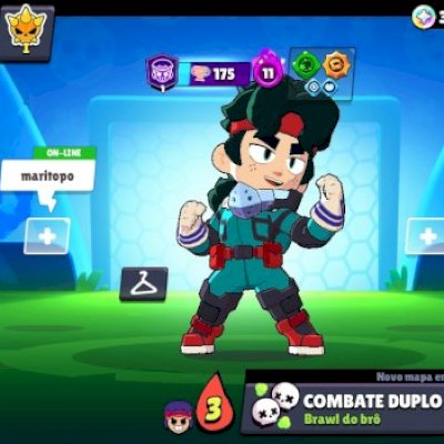 Conta maximizada, 57 mil troféus,  todos os brawls e skins de parceria