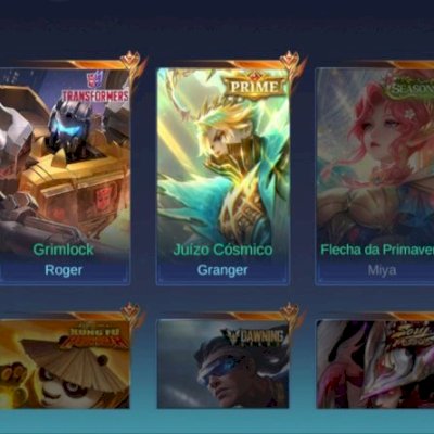 Conta com 200 skins quase todos os heróis 