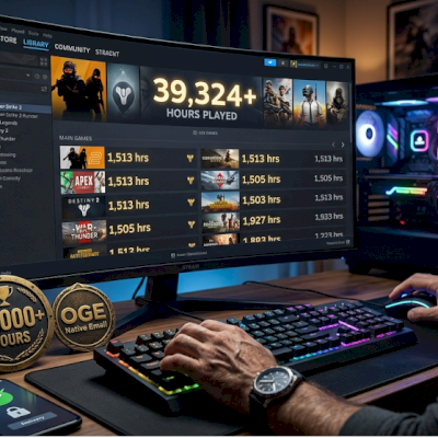 Conta Steam +39.000 hs totais mais de 1490h Em +20 jogos incluídos Email Nativo