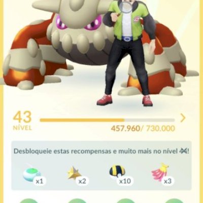 CONTA NIVEL 43 COM HEATRAN SHINY E VÁRIOS POKEMONS FORTES 