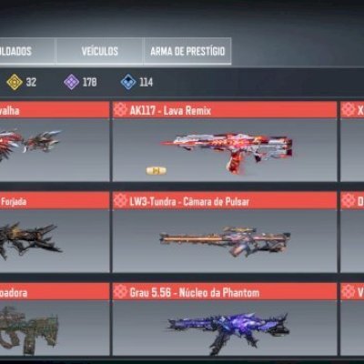 conta do cod mobile com 9 míticas  32 lendárias  2 personagem mitico 1 lendario