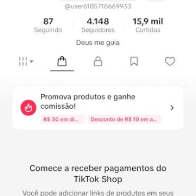 CONTA DO TIKTOK COM SHOP ATIVO +4,1K SEGUIDORES + LIVES ATIVAS(ENGAJAMENTO REAL)