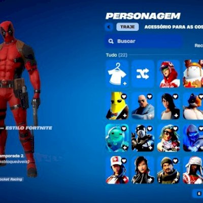 Conta de Fortnite com skin do Deadpool 