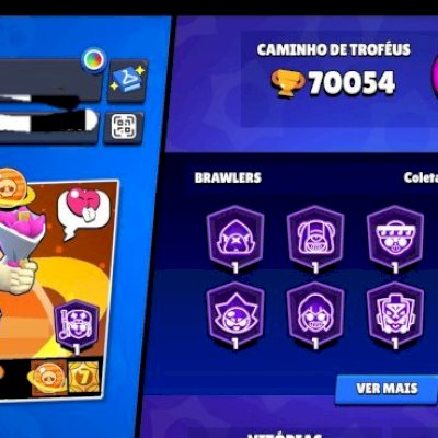 CONTA BRAWL STARS || TODOS OS BRAWLERS || 300+ SKINS, 60+ HIPERS || 70K TROFEUS
