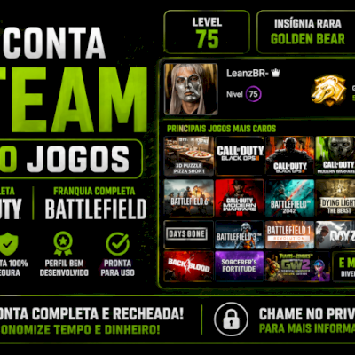 CONTA STEAM LEVEL 75 + 100 JOGOS, 13 ANOS DE SERVIÇO